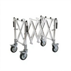 Foldable Coffin Transport Trolley with Adjustable Frame and Lockable Wheels