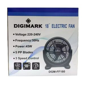Digimark 18-Inch Electric Floor Fan – High-Velocity 5-Blade Design (45W)
