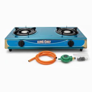 King Chef 2-Plate Gas Stove – Double Burner Cooker with Hose & Regulator