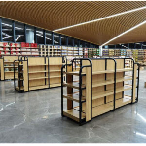 Steel & Wood Commercial Gondola Shelving Retail Store Display