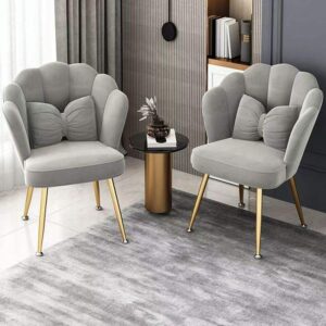 Luxury Makeup Home Bedroom Chair Stool Plush Casual Armchair Light