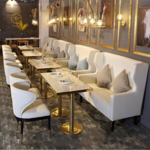 Marble Top Dining Table & Chair Set for Restaurants and Cafés