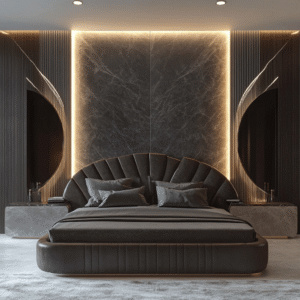 Luxury Modern Wood Bed Box Nordic Genuine Wooden Up-holstered
