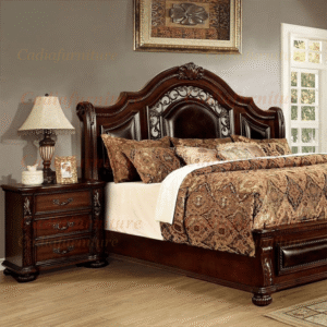 Bedroom Bed American Furniture Wooden Carved Decorating Antique
