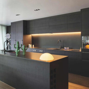 Black Shaker Style Solid Wood Kitchen Cabinets