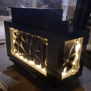 Black Acrylic Artificial Stone Reception Counter