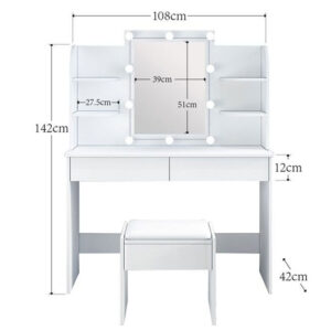 Makeup Mirror Table White Dressing Vanity Girls