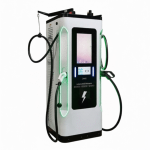 Commercial DC EV Charging Station with Dual Output and Cable Management
