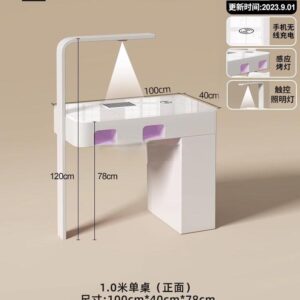 Modern Luxury White Salon Styling Station with Drying Hood and Workstations