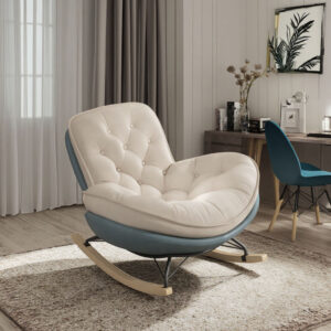 Leather Sofa Chair Rocking Nordic Style