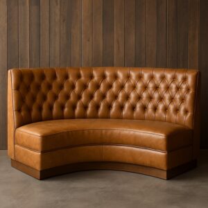 Premium Commercial Leather Booth Seating with Marble Tabletop