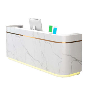 Modern Marble & Metal Reception Desk – Model ST/RD213-6