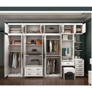 Bedroom Wardrobe Wooden Cabinet (Full Set)